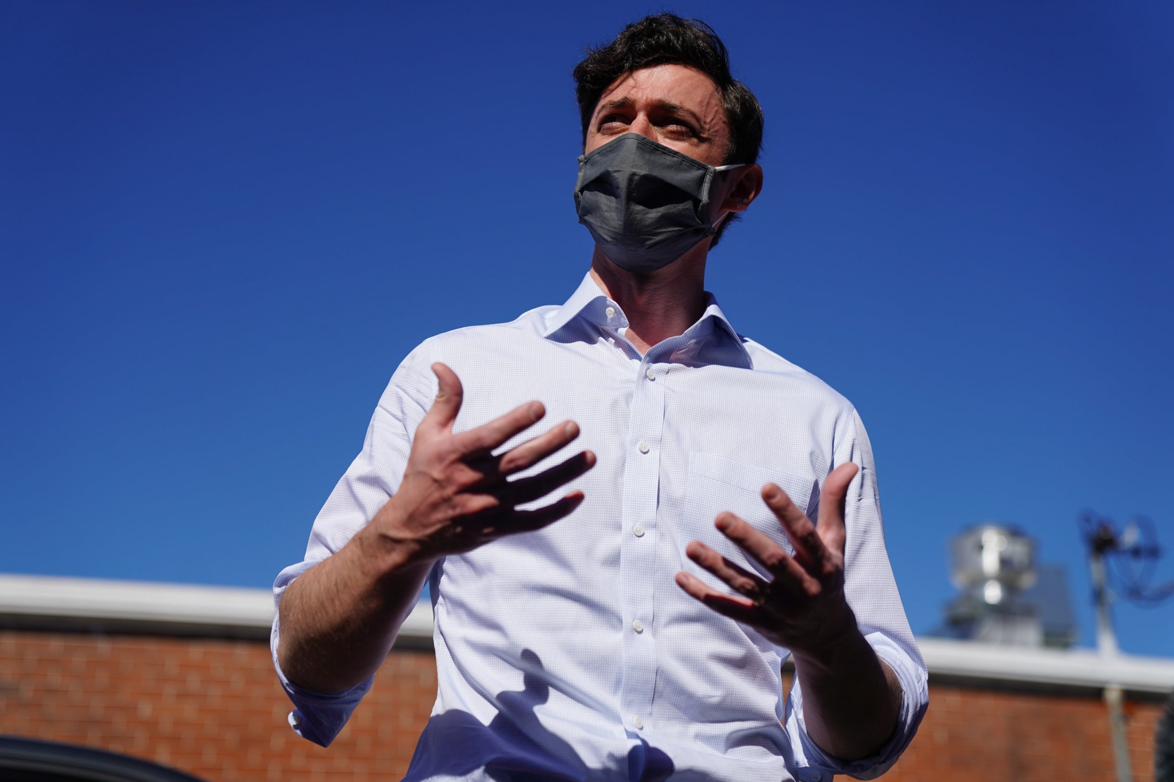 Jon Ossoff face mask Blank Meme Template