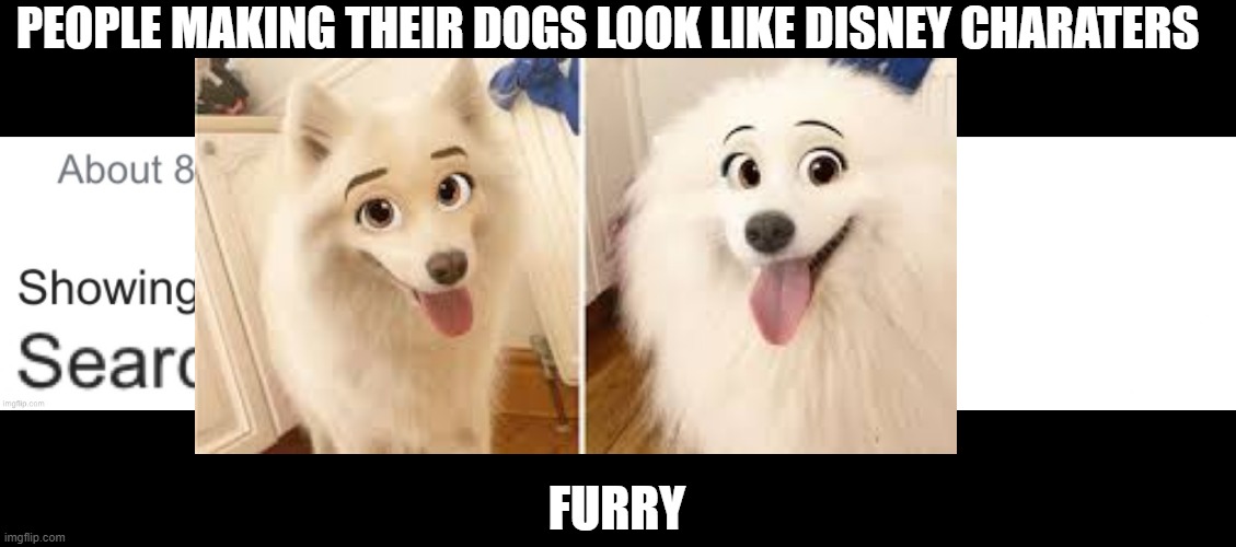 furry | PEOPLE MAKING THEIR DOGS LOOK LIKE DISNEY CHARATERS; FURRY | image tagged in showing results for | made w/ Imgflip meme maker