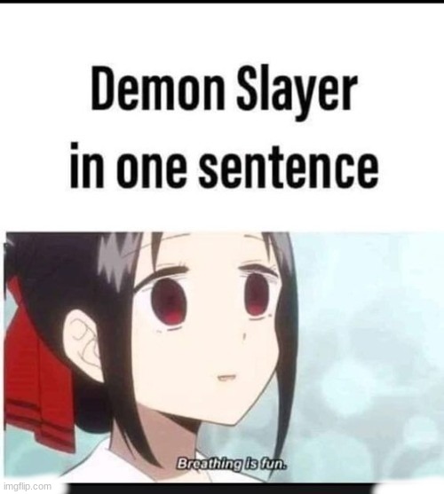 demon slayer in one sentence. | image tagged in demon slayer | made w/ Imgflip meme maker