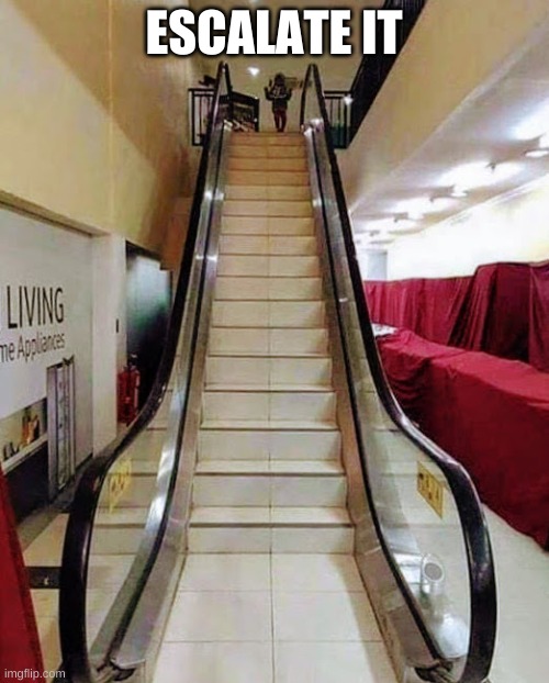 Fake Escalater  | ESCALATE IT | image tagged in fake escalater | made w/ Imgflip meme maker