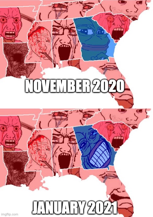 MAGA on Suicide Watch | NOVEMBER 2020; JANUARY 2021 | image tagged in donald trump,joe biden,georgia,election 2020,mitch mcconnell | made w/ Imgflip meme maker
