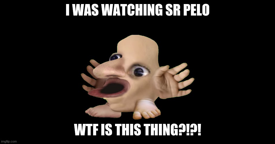 what is this demon | I WAS WATCHING SR PELO; WTF IS THIS THING?!?! | image tagged in wtf,is,this,sadism,i,found | made w/ Imgflip meme maker