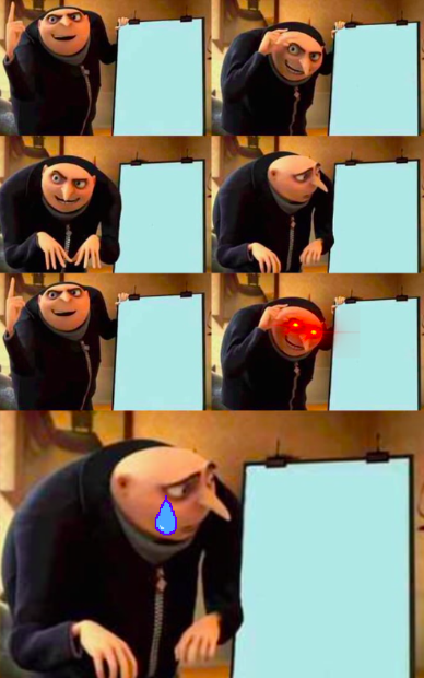 red eyes gru five frames Meme Generator - Imgflip