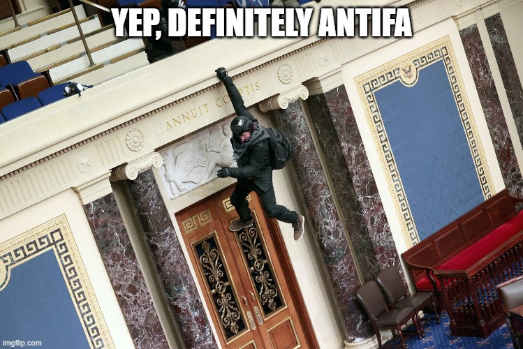 ANTIFA are experts are scaling walls and jumping off balconies, felony BNE is a cakewalk | YEP, DEFINITELY ANTIFA | image tagged in trump won,antifa,trump2021,antifa ruins everything | made w/ Imgflip meme maker