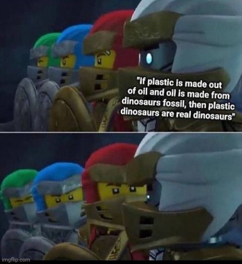 Does that mean the ninja I have are dinosaurs | image tagged in ninjago,dinosaurs | made w/ Imgflip meme maker
