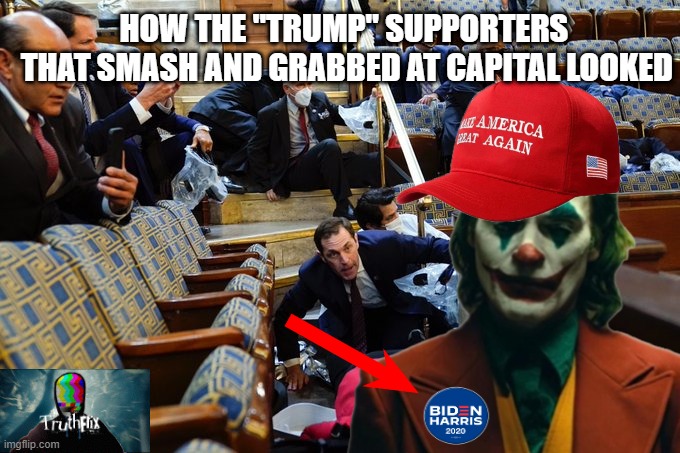 Capital building protest | HOW THE "TRUMP" SUPPORTERS 
THAT SMASH AND GRABBED AT CAPITAL LOOKED | image tagged in capital,protest,donald trump,joe biden | made w/ Imgflip meme maker