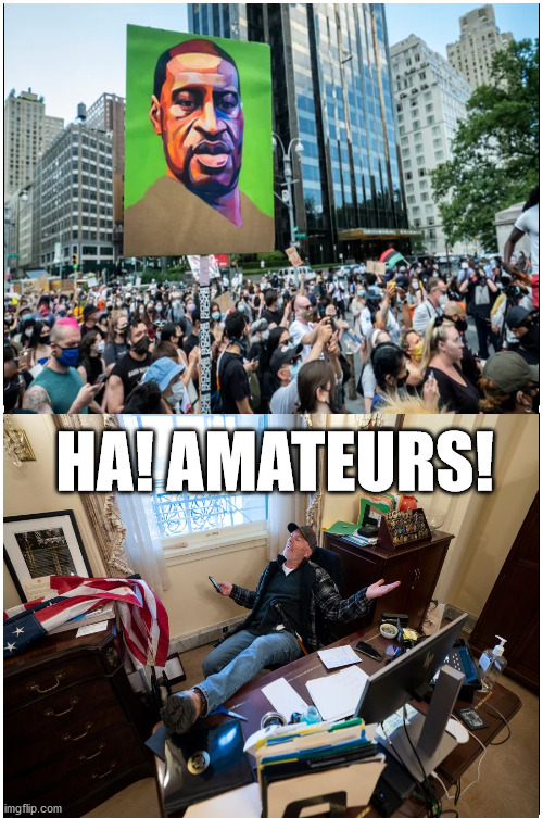 let me show you how it's done | HA! AMATEURS! | image tagged in protests,trump protests,nancy pelosi,nancy pelosi's desk | made w/ Imgflip meme maker