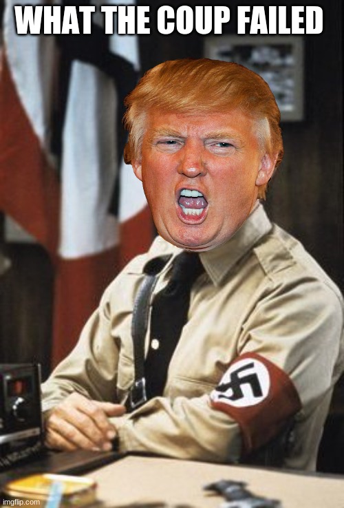 donald trump coup | WHAT THE COUP FAILED | image tagged in illinois nazi,donald trump,coup | made w/ Imgflip meme maker