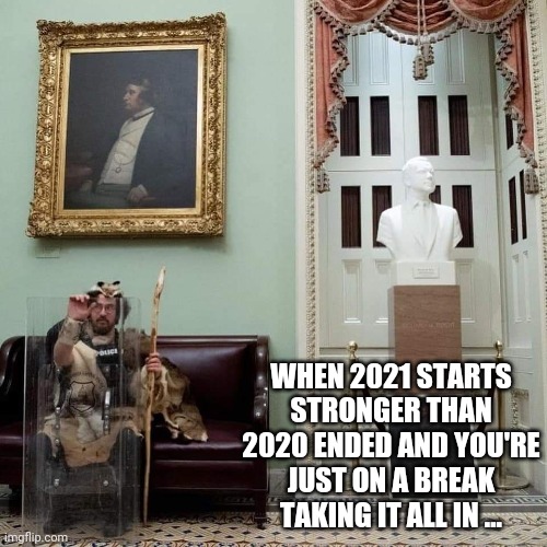 Revolution | WHEN 2021 STARTS STRONGER THAN 2020 ENDED AND YOU'RE JUST ON A BREAK TAKING IT ALL IN ... | image tagged in funny | made w/ Imgflip meme maker