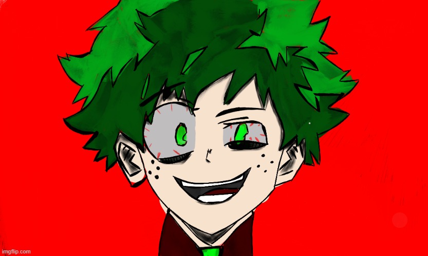 This villain deku fanart I sorta did. i traced the outline from a screeshot from the anime | made w/ Imgflip meme maker