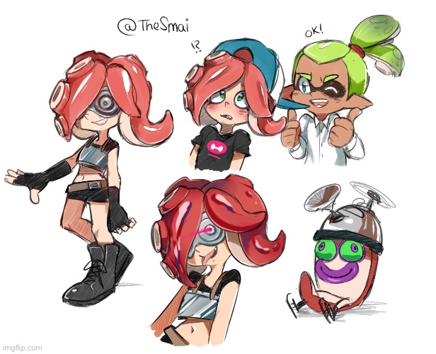 Just some fanart I found on the internet of Octoling | image tagged in splatoon,octoling,fanart | made w/ Imgflip meme maker