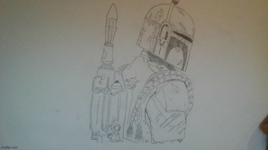 I made boba fett in the mandalorian sketch | made w/ Imgflip meme maker