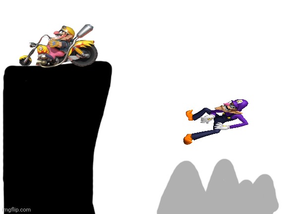 Wario pushes Waluigi into a pit of spikes and drives off | made w/ Imgflip meme maker