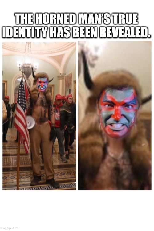 David Puddy is the Horned Man | THE HORNED MAN’S TRUE IDENTITY HAS BEEN REVEALED. | image tagged in seinfeld,capitol hill,gop | made w/ Imgflip meme maker