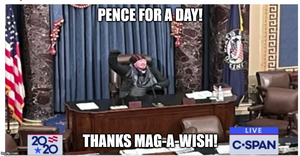 Mag-a-Wish Foundation | PENCE FOR A DAY! THANKS MAG-A-WISH! | image tagged in politics,liberal,election,riot | made w/ Imgflip meme maker