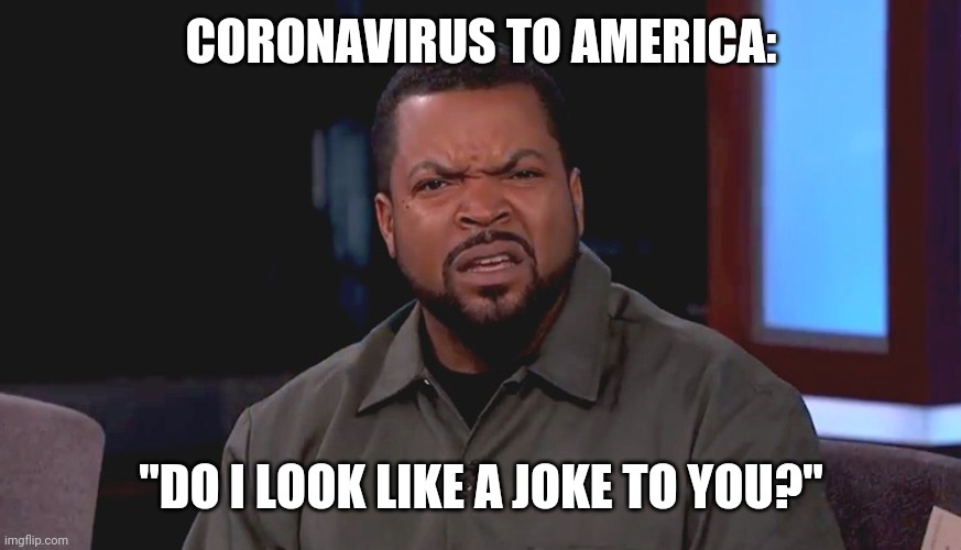Really? Ice Cube | CORONAVIRUS TO AMERICA:; "DO I LOOK LIKE A JOKE TO YOU?" | image tagged in really ice cube | made w/ Imgflip meme maker