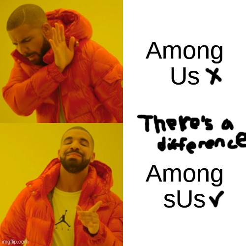 Drake Hotline Bling Meme | Among Us; Among sUs | image tagged in memes,drake hotline bling | made w/ Imgflip meme maker