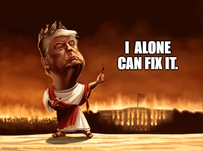 Trump can fix the Mess in Washington | I  ALONE CAN FIX IT. | image tagged in 2020 elections,donald trump is an idiot,donald trump the clown,donald trump you're fired,nevertrump meme | made w/ Imgflip meme maker