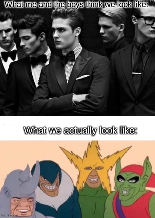 *le sigh* | What me and the boys think we look like:; What we actually look like: | image tagged in memes,me and the boys | made w/ Imgflip meme maker