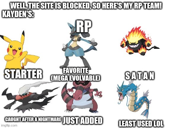 RP | image tagged in pokemon team,rp,n o w | made w/ Imgflip meme maker