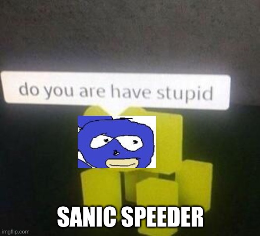 do you have stupid | SANIC SPEEDER | image tagged in do you have stupid | made w/ Imgflip meme maker