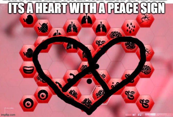 ITS A HEART WITH A PEACE SIGN | made w/ Imgflip meme maker