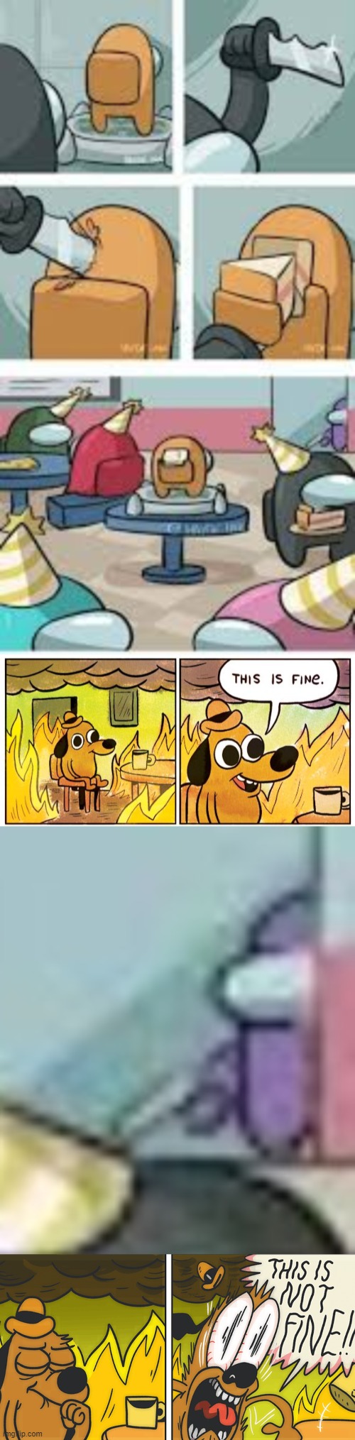 *sudden realization* | image tagged in memes,this is fine,this is not fine | made w/ Imgflip meme maker