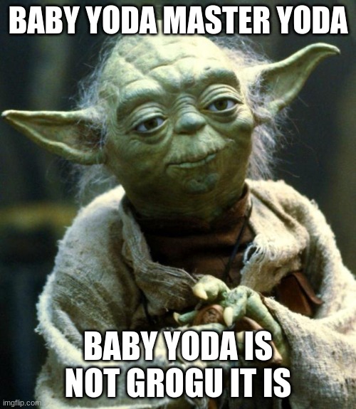 yoda i s right | BABY YODA MASTER YODA; BABY YODA IS NOT GROGU IT IS | image tagged in memes,star wars yoda | made w/ Imgflip meme maker