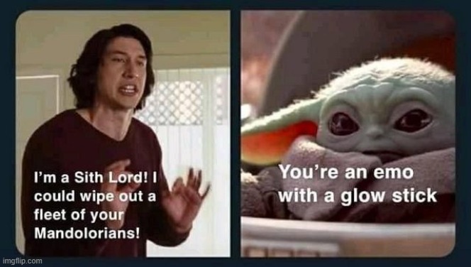 greatest roast of all time | image tagged in memes,funny memes,roasted,star wars,baby yoda,kylo ren | made w/ Imgflip meme maker