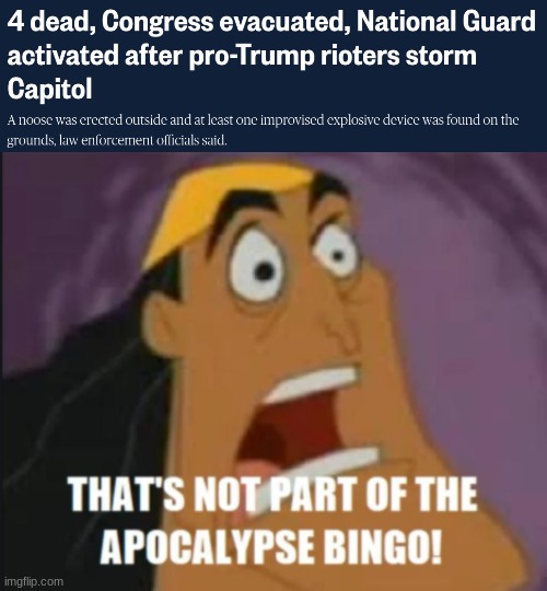 I didn't plan this! | image tagged in that's not part of the apocalypse bingo | made w/ Imgflip meme maker
