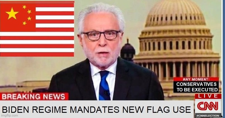 Biden Regime Mandates New Flag Use - Conservatives To Be Executed | image tagged in creepy joe biden,old pervert,dementia,government corruption,made in china | made w/ Imgflip meme maker