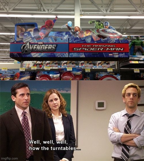 Come on, Marvel! Both are together as Marvel Heroes! | image tagged in how the turntables,you had one job,marvel,memes,funny,task failed successfully | made w/ Imgflip meme maker