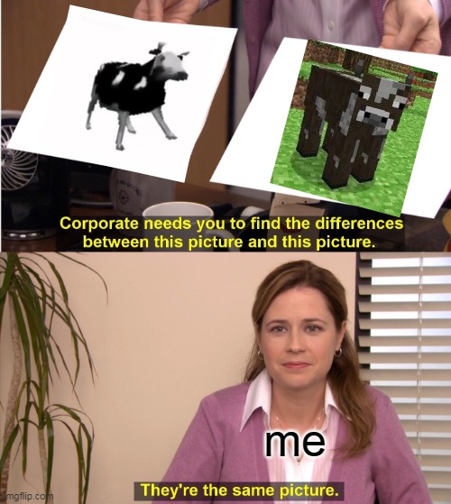 eh... i mean, they kinda are.. | me | image tagged in memes,they're the same picture | made w/ Imgflip meme maker