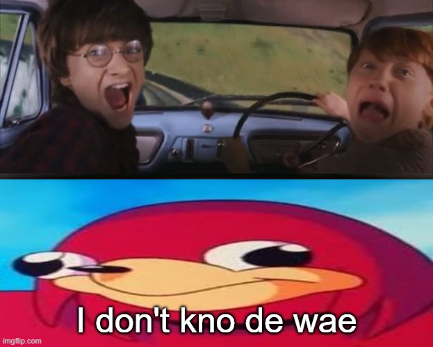 Tom chasing Harry and Ron Weasly | I don't kno de wae | image tagged in tom chasing harry and ron weasly | made w/ Imgflip meme maker