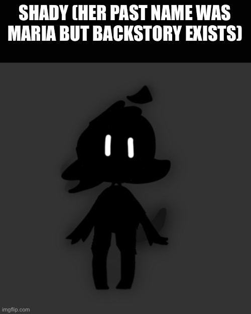 SHADY (HER PAST NAME WAS MARIA BUT BACKSTORY EXISTS) | image tagged in she is only a shadow,kinda | made w/ Imgflip meme maker