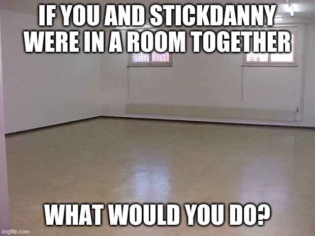 welp, reviving old trend | IF YOU AND STICKDANNY WERE IN A ROOM TOGETHER; WHAT WOULD YOU DO? | image tagged in empty room | made w/ Imgflip meme maker