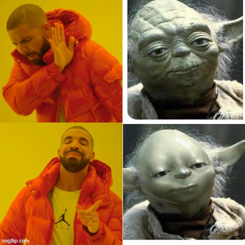 wut is dat thing | image tagged in memes,drake hotline bling,star wars yoda | made w/ Imgflip meme maker