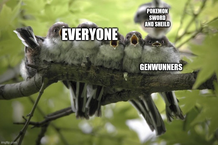 Testing out my new template | POKEMON SWORD AND SHEILD; EVERYONE; GENWUNNERS | image tagged in opinions | made w/ Imgflip meme maker