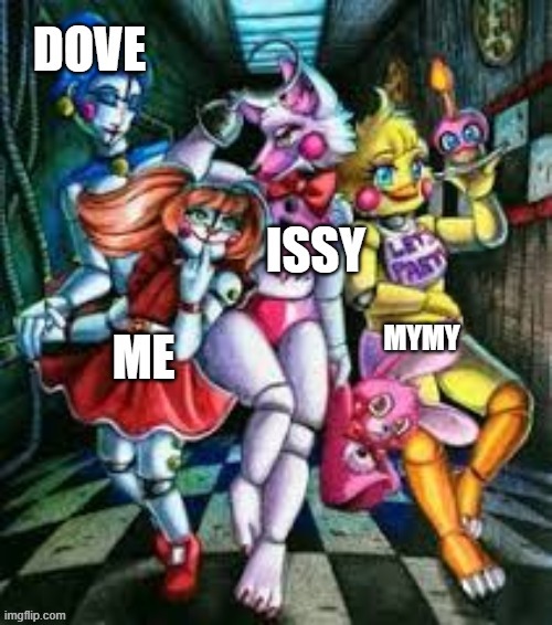 me and my crew funny thing is im about fun time foxys height i am not that short irl | made w/ Imgflip meme maker