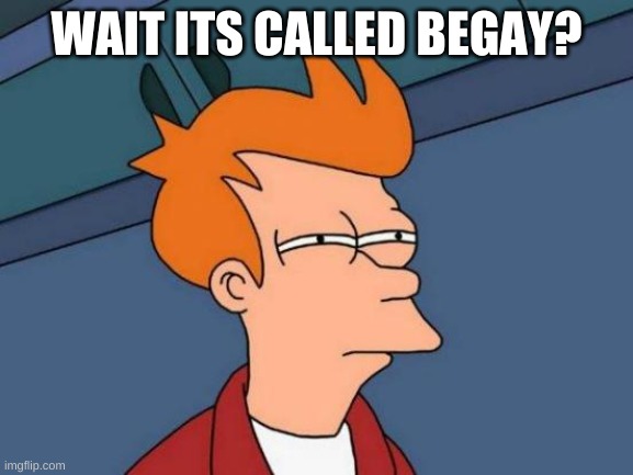 Futurama Fry Meme | WAIT ITS CALLED BEGAY? | image tagged in memes,futurama fry | made w/ Imgflip meme maker