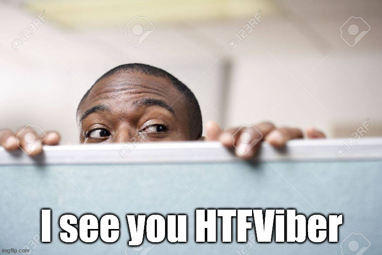 Creepy Coworker | I see you HTFViber | image tagged in creepy coworker | made w/ Imgflip meme maker