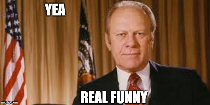 Gerald Ford Meme | YEA REAL FUNNY | image tagged in gerald ford meme | made w/ Imgflip meme maker