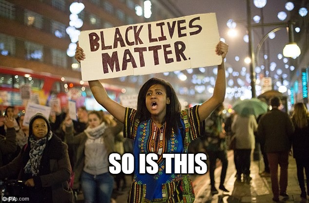 Black lies matter | SO IS THIS | image tagged in black lies matter | made w/ Imgflip meme maker