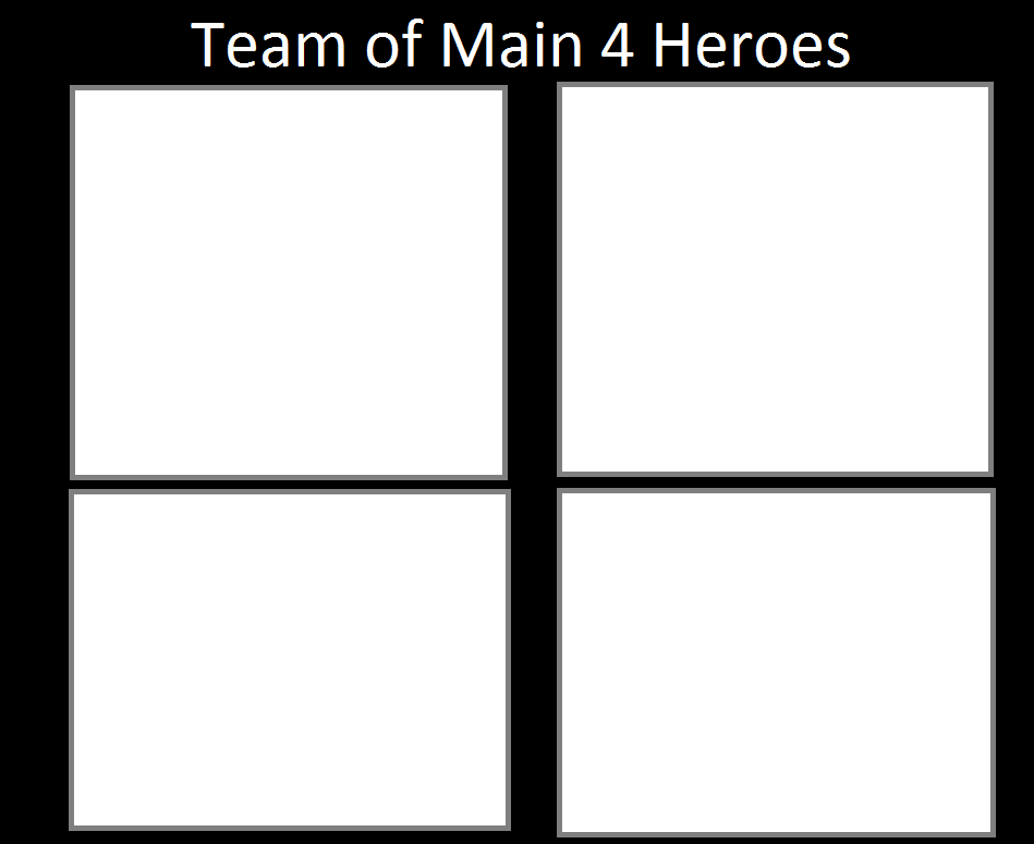 High Quality Team Of Main 4 Heroes Blank Meme Template