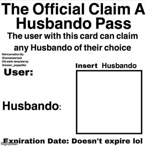 Claim Your Husbando | image tagged in claim your husbando | made w/ Imgflip meme maker