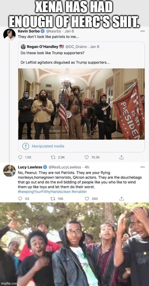 XENA HAS HAD ENOUGH OF HERC'S SHIT. | image tagged in supa hot fire | made w/ Imgflip meme maker