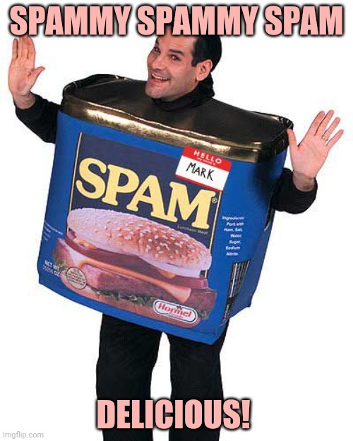 Spam | SPAMMY SPAMMY SPAM DELICIOUS! | image tagged in spam | made w/ Imgflip meme maker