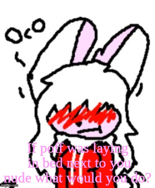 aaaaaaaaaaaaaaaa | If poff was laying  in bed next to you nude what would you do? | image tagged in blushing poff | made w/ Imgflip meme maker
