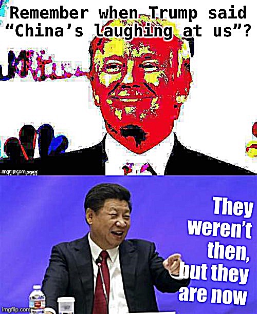 Every dictatorship in the world is laughing. Democracies are reeling. | image tagged in democracy,trump is a moron,trump is an asshole,china,xi jinping,election 2020 | made w/ Imgflip meme maker
