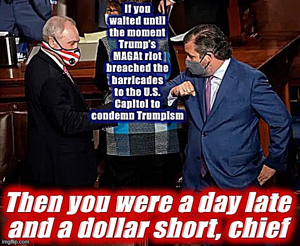 The two pictured here still haven’t condemned it. | image tagged in conservative hypocrisy,ted cruz,conservative logic,maga,trump is an asshole,trump is a moron | made w/ Imgflip meme maker